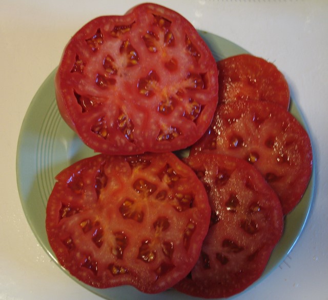 Crnkovic Yugoslavian tomato sliced.  Picked July 27. 2007